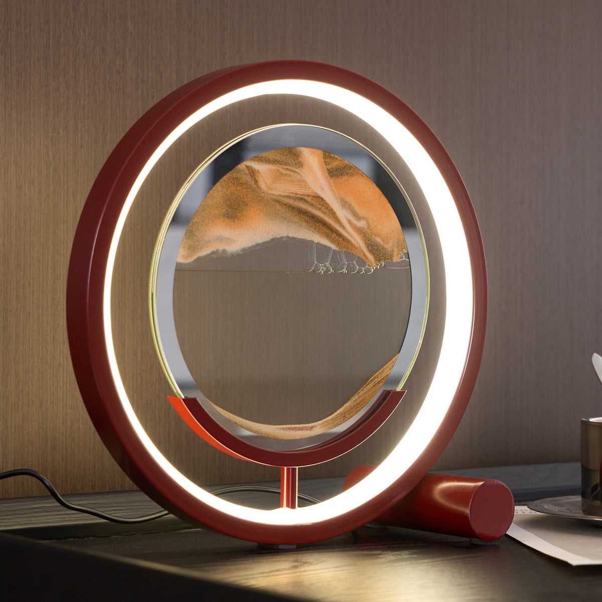 Zen Sand Table Lamp with Integrated LED – Modern Ambient Lighting