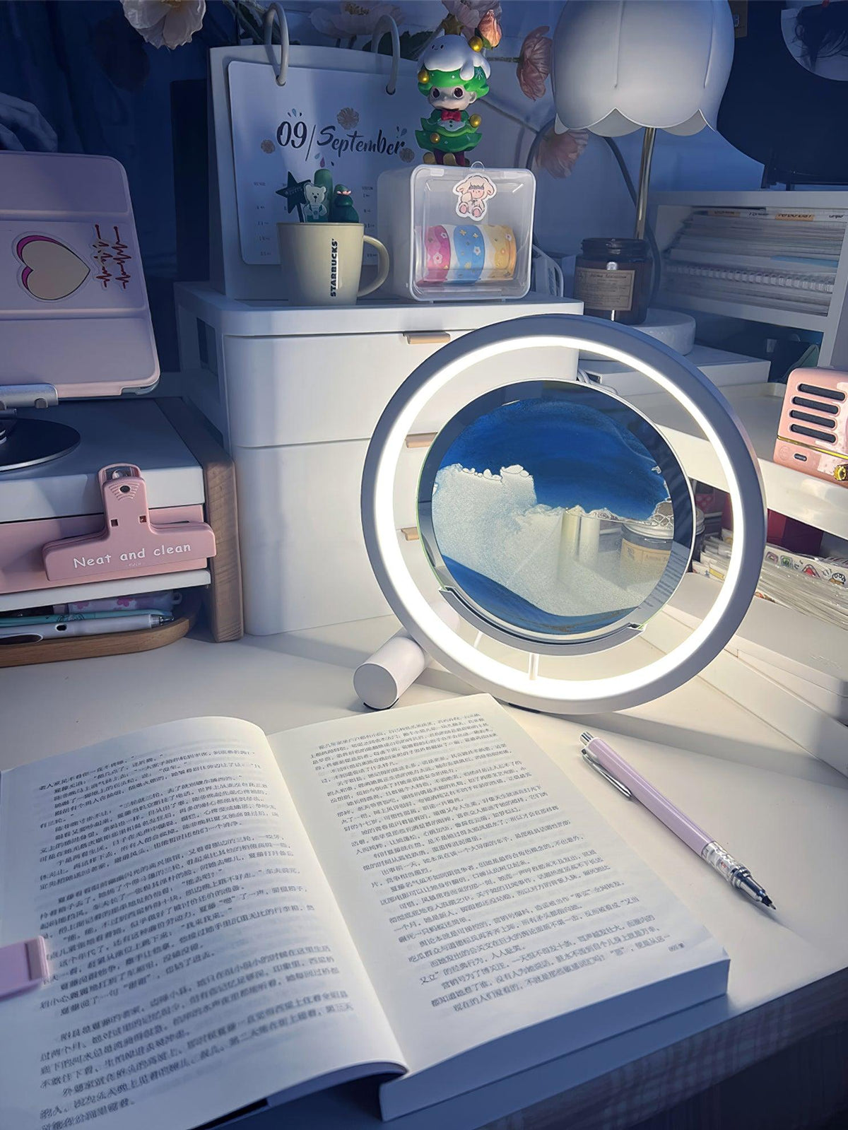 Zen Sand Table Lamp with Integrated LED – Modern Ambient Lighting