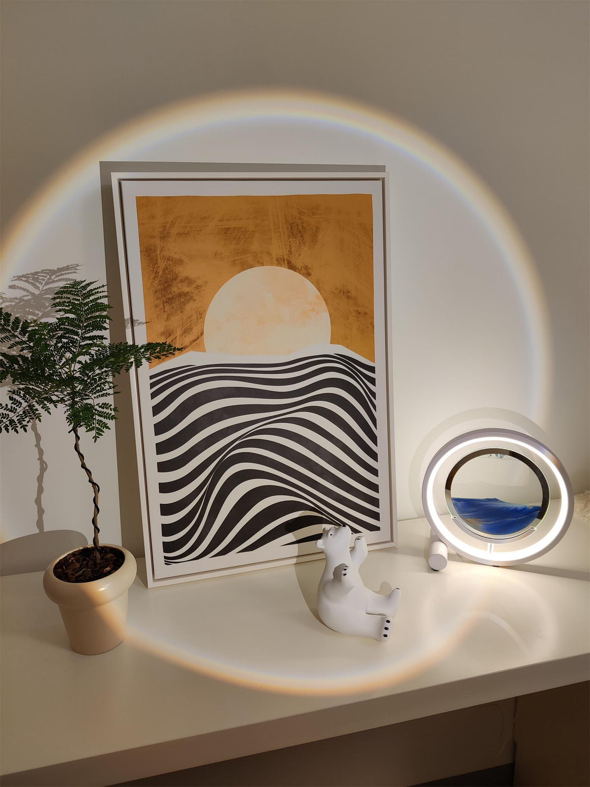Zen Sand Table Lamp with Integrated LED – Modern Ambient Lighting