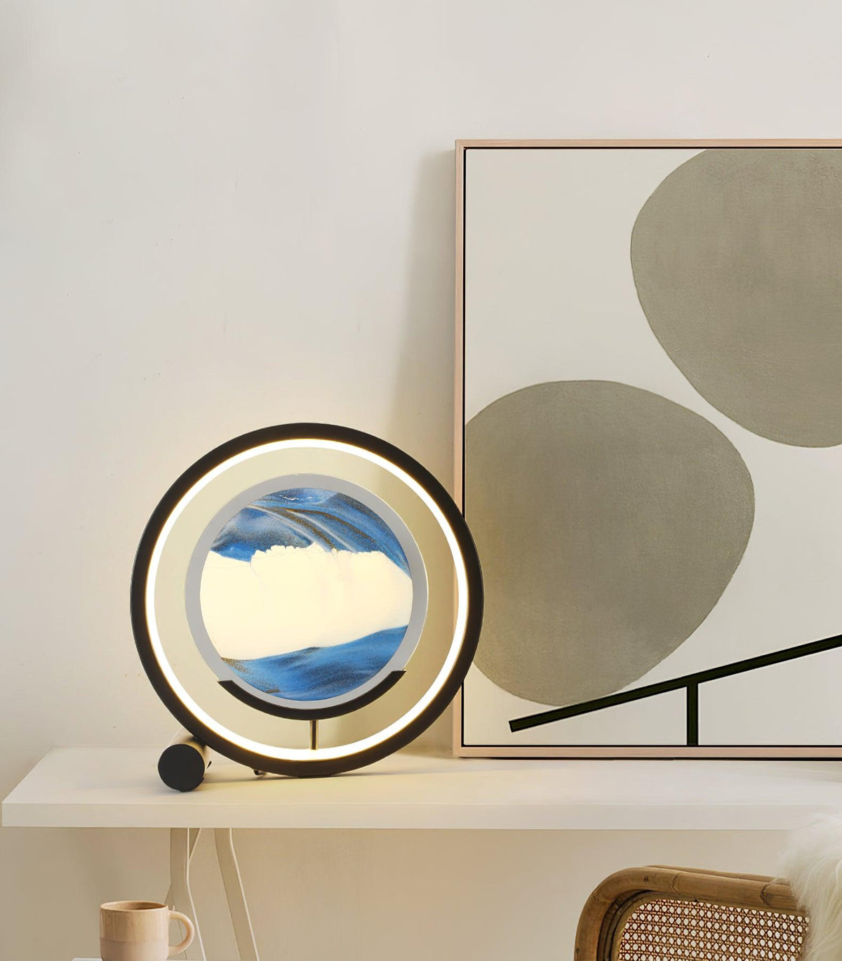 Zen Sand Table Lamp with Integrated LED – Modern Ambient Lighting