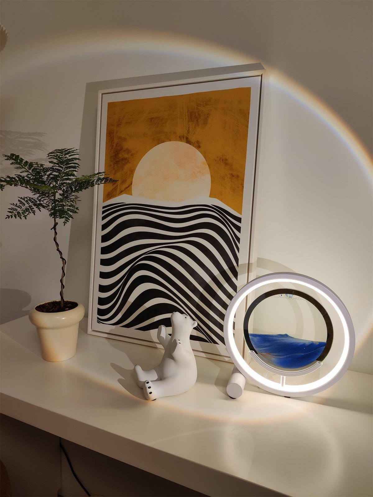 Zen Sand Table Lamp with Integrated LED – Modern Ambient Lighting