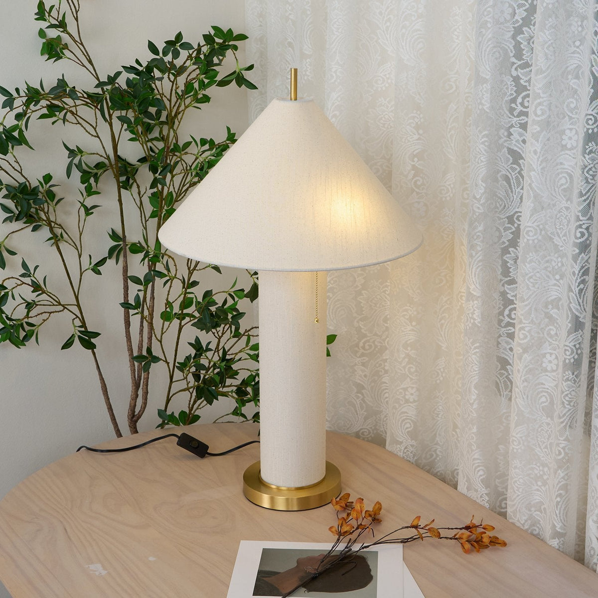 Remi Natural Linen Table Lamp
