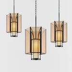 Remy Pendant Light in Black Iron with Alabaster Glass Shade