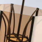 Remy Pendant Light in Black Iron with Alabaster Glass Shade