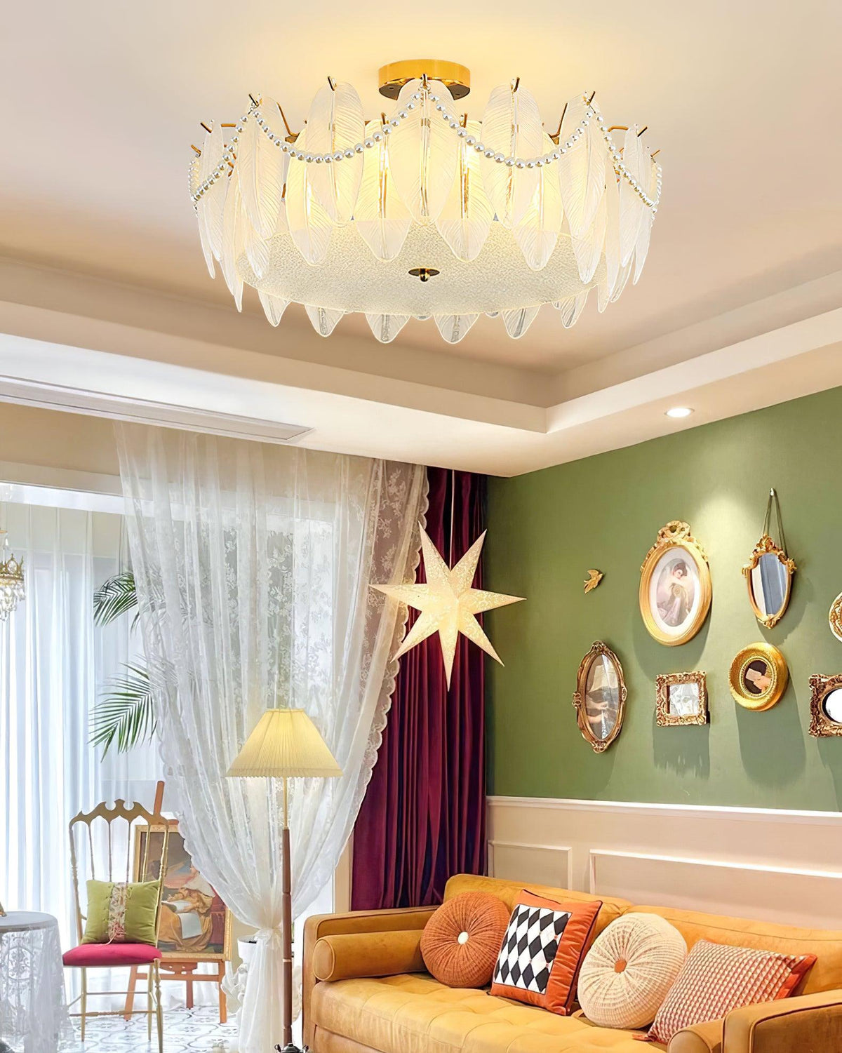 retro-feather-ceiling-lamp