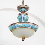 Retro Floral Resin Pendant Light