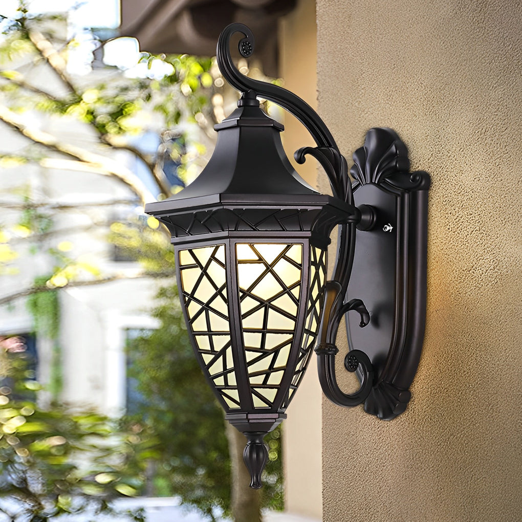 Retro Pattern Solar Powered Wall Lamp Ha080219