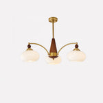 Retro Calliope Chandelier | Art Deco Wood & Glass Pendant Light for Dining Room