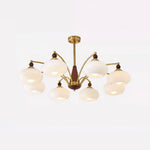 Retro Calliope Chandelier | Art Deco Wood & Glass Pendant Light for Dining Room