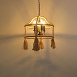 Artisan Hemp Rope Pendant Light with Iron Frame – Nordic Retro Ceiling Lamp