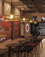 Artisan Hemp Rope Pendant Light with Iron Frame, Nordic Retro Ceiling Lamp for Living Room and Dining Room