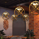 Artisan Hemp Rope Pendant Light with Iron Frame, Nordic Retro Ceiling Lamp for Living Room and Dining Room
