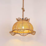Artisan Hemp Rope Pendant Light with Iron Frame, Nordic Retro Ceiling Lamp for Living Room and Dining Room
