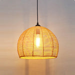 Artisan Hemp Rope Pendant Light with Iron Frame, Nordic Retro Ceiling Lamp for Living Room and Dining Room