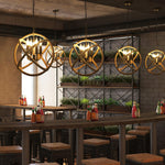 Artisan Hemp Rope Pendant Light with Iron Frame, Nordic Retro Ceiling Lamp for Living Room and Dining Room