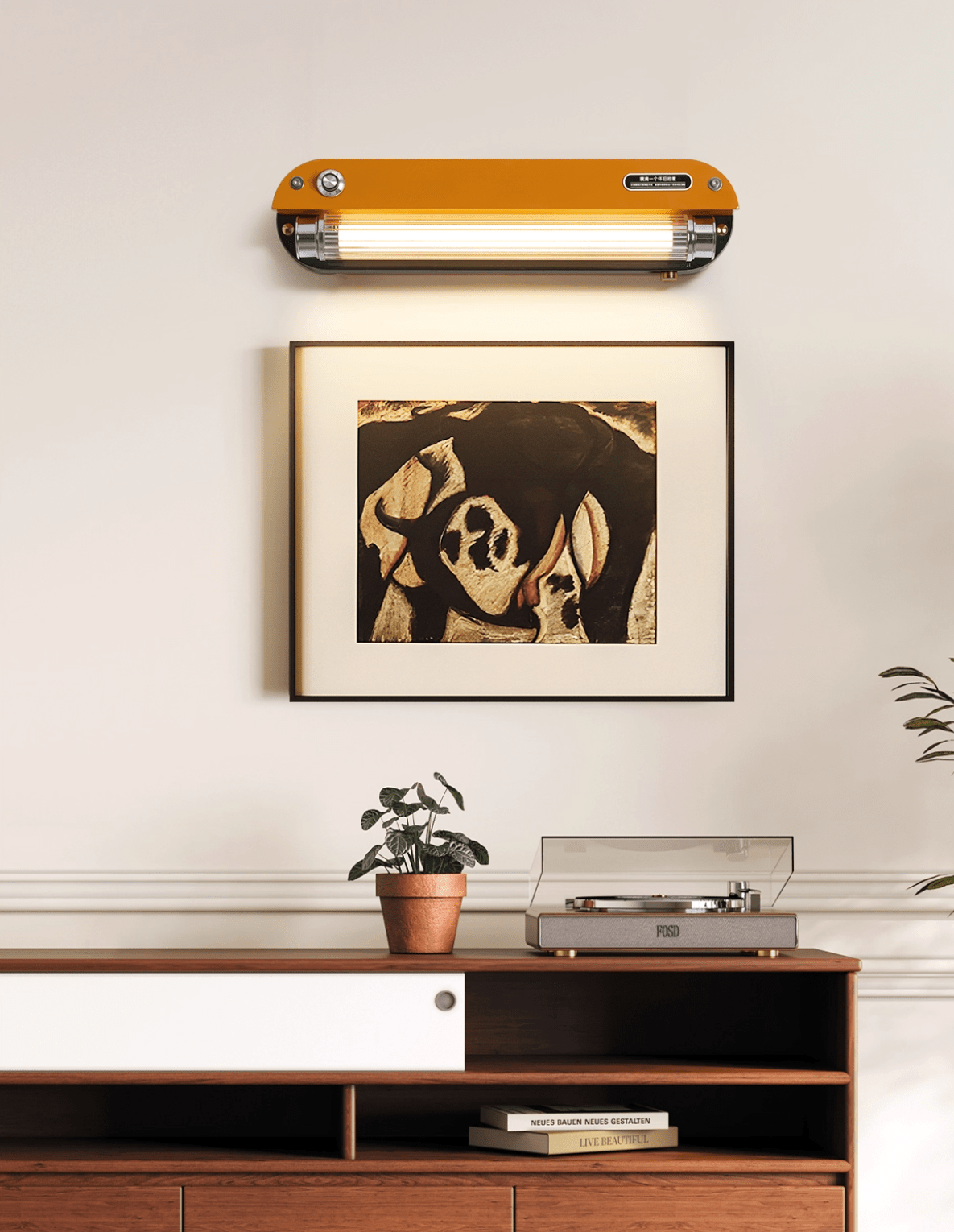 Edison Marlo Wall Sconce — Vintage Industrial LED Wall Light in Amber Metal