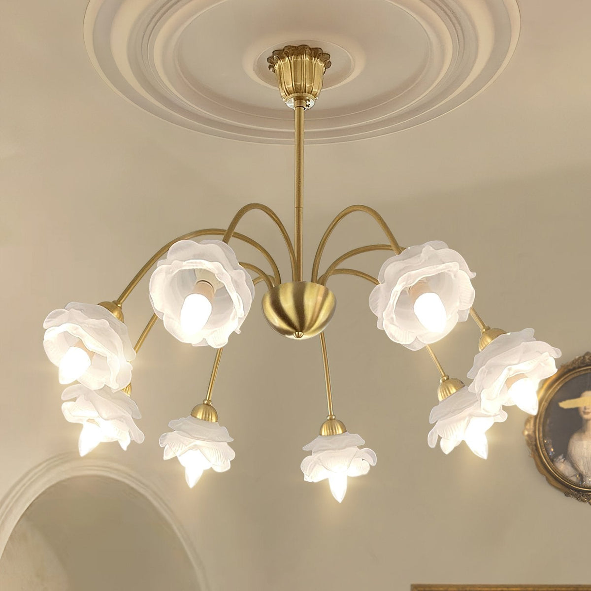 Retro Pastoral Flower Chandelier