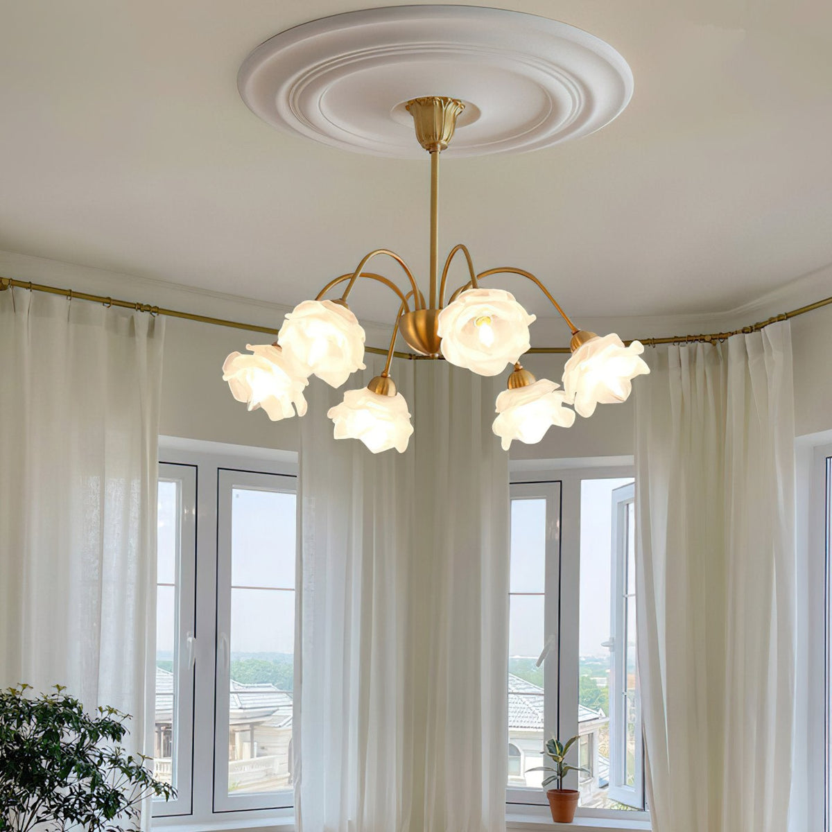 Retro Pastoral Flower Chandelier