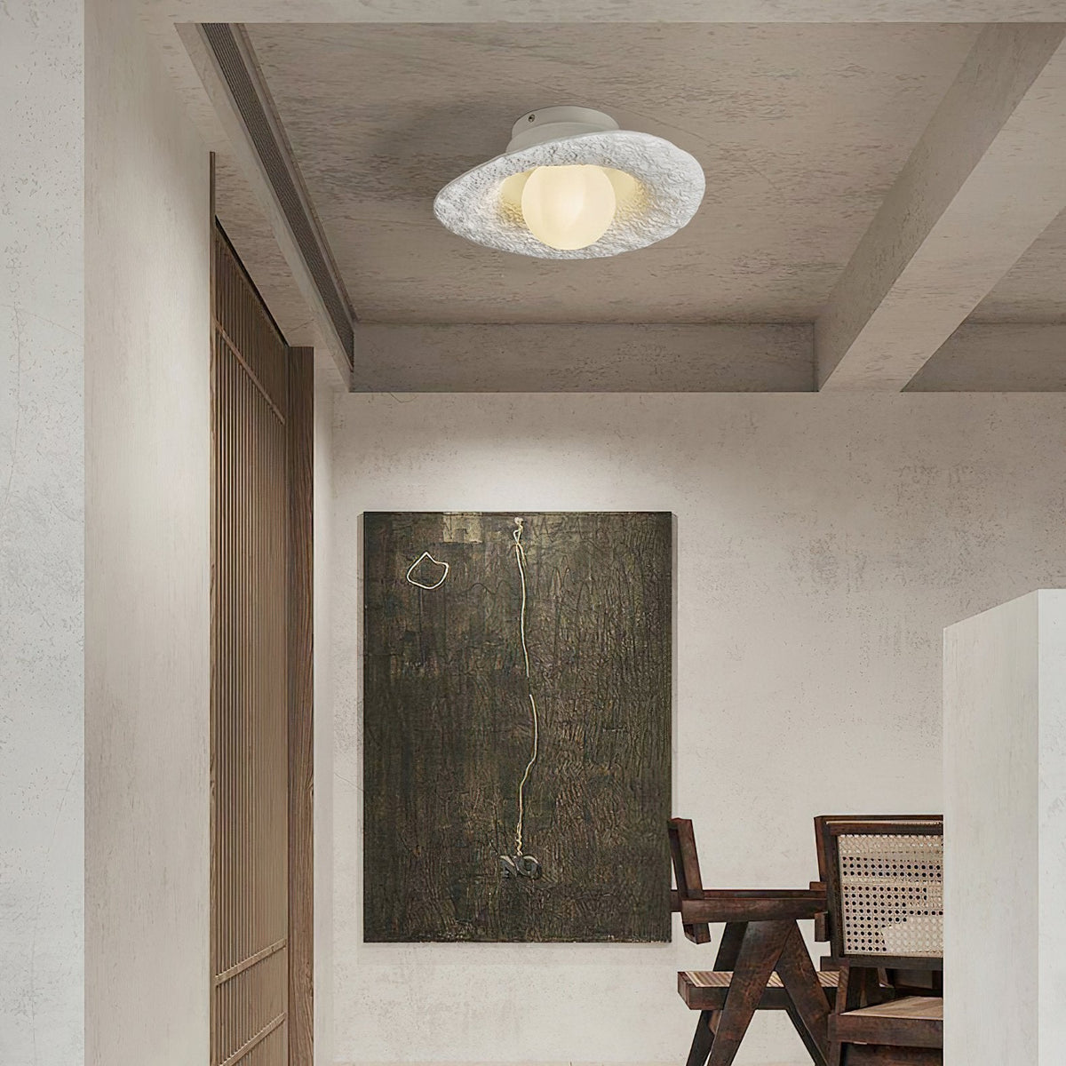 Retro Straw Hat Ceiling Lamp
