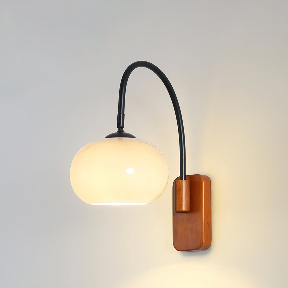 Retro Wooden Glass Wall Lamp