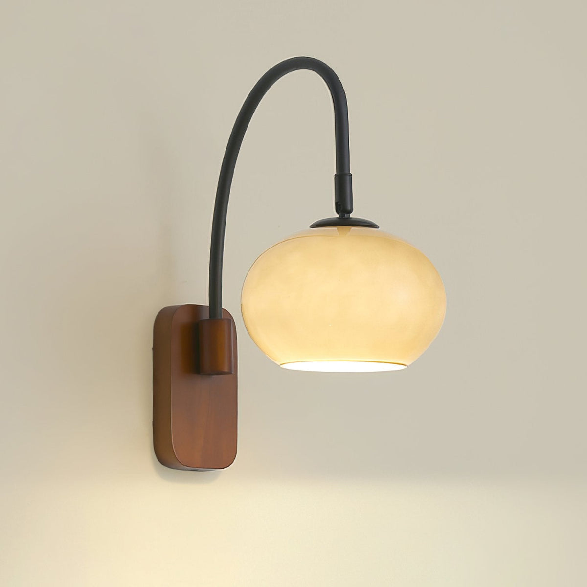 Retro Wooden Glass Wall Lamp