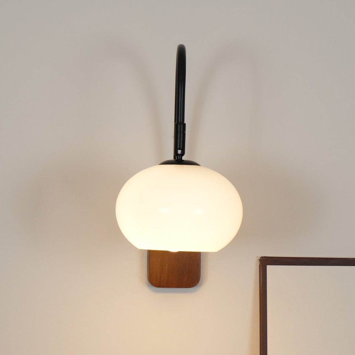 Retro Wooden Glass Wall Lamp
