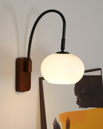 Retro Wooden Glass Wall Lamp