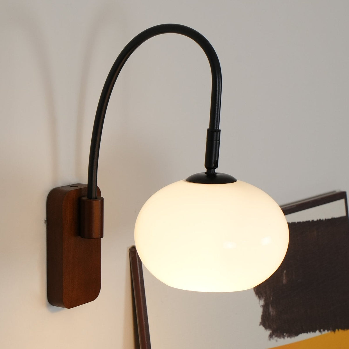 Retro Wooden Glass Wall Lamp