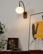 Retro Wooden Glass Wall Lamp