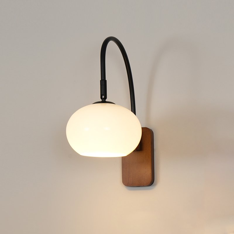 Retro Wooden Glass Wall Lamp