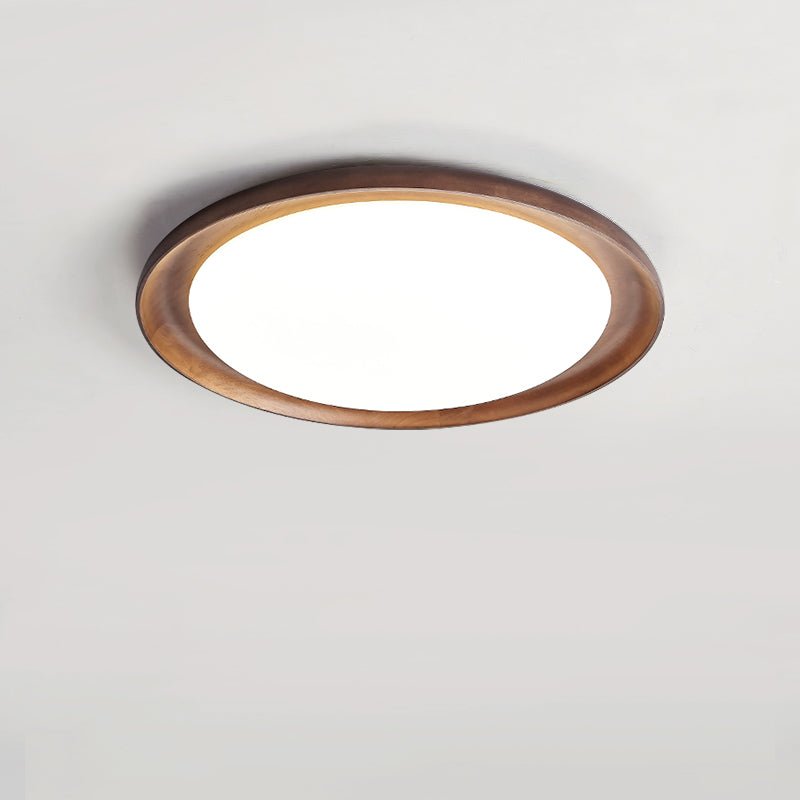 Rhylen Modern Wood LED Flush Mount Ceiling Light for Bedroom and Living Room