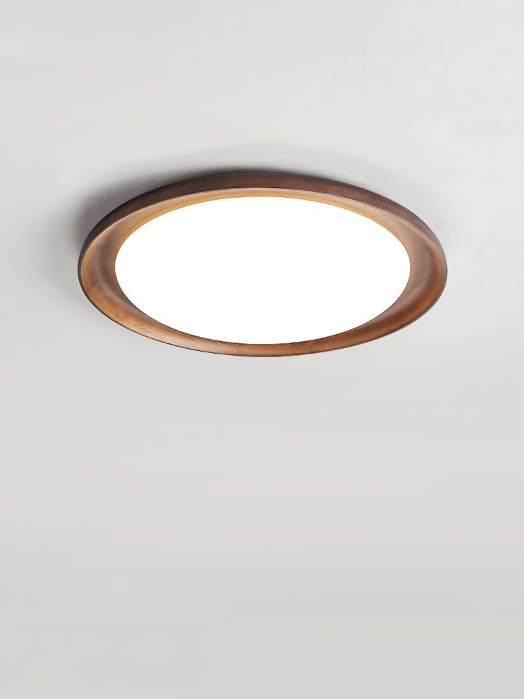 Rhylen Modern Wood LED Flush Mount Ceiling Light for Bedroom and Living Room
