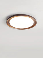 Rhylen Modern Wood LED Flush Mount Ceiling Light for Bedroom and Living Room