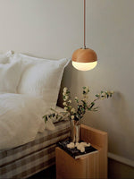 Ribbed Wood Globe Pendant Light – Modern Nordic Ceiling Lamp for Dining & Living Spaces
