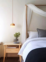 Ribbed Wood Globe Pendant Light – Modern Nordic Ceiling Lamp for Dining & Living Spaces