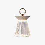 Ribbed Acrylic Built In Battery Table Lamp