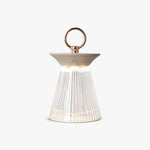 Ribbed Acrylic Built In Battery Table Lamp