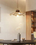 Ribbed Floral Pendant Light