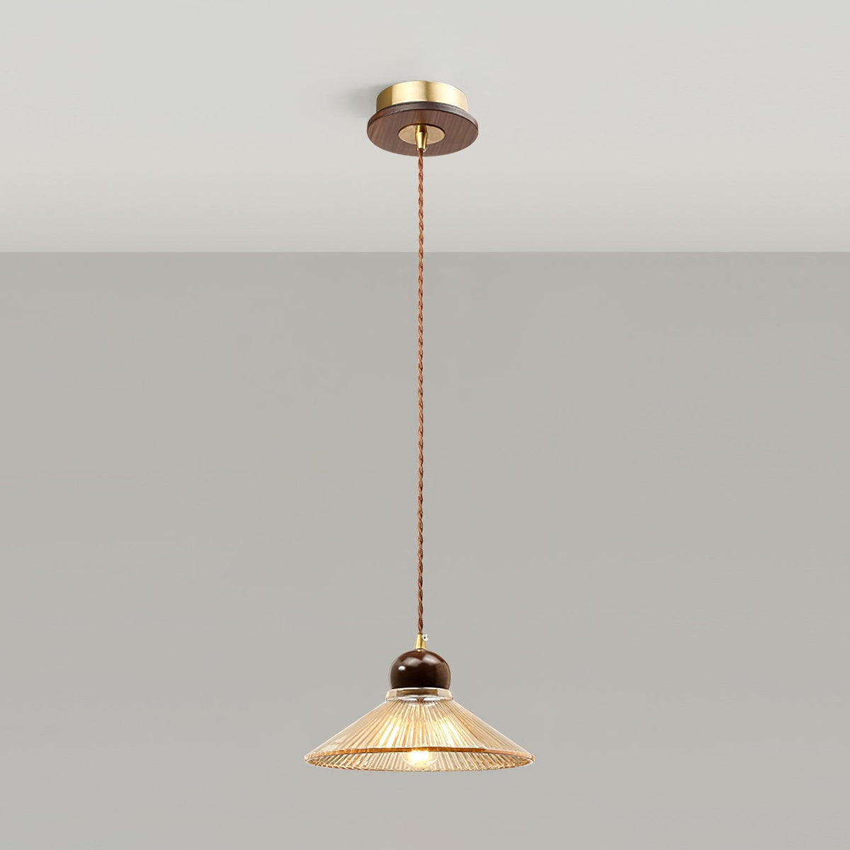 Ribbed Floral Pendant Light
