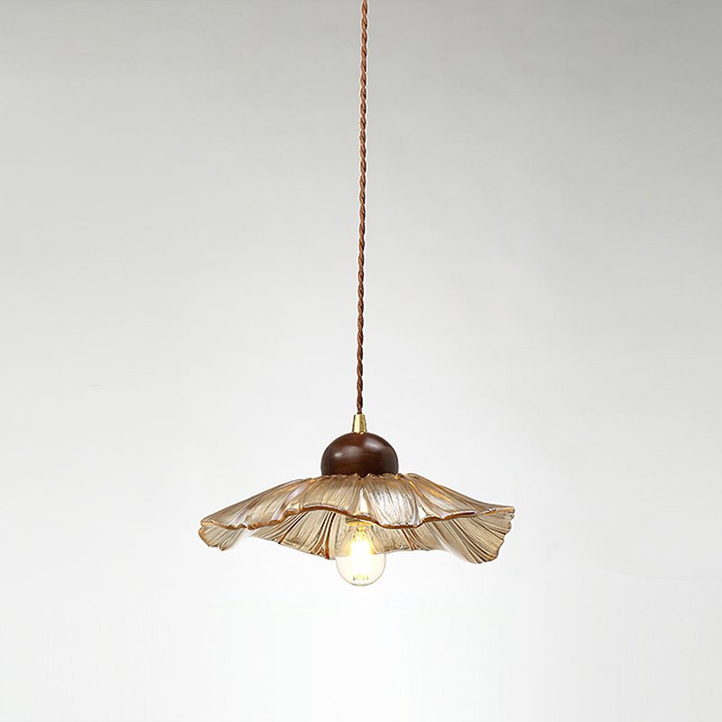 Ribbed Floral Pendant Light