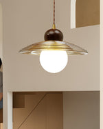 Ribbed Floral Pendant Light