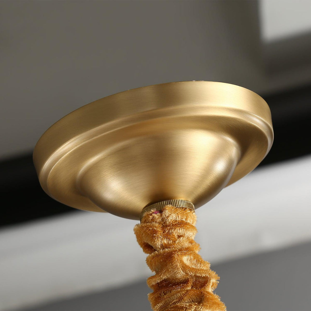 Helios Ribbed Glass Chandelier in Aged Brass, Modern Luxury Lighting