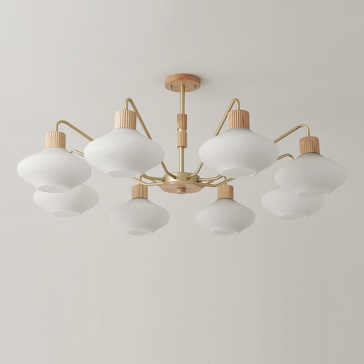 Ribbed Rubberwood Chandelier