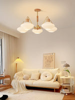 Ribbed Rubberwood Chandelier