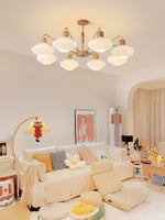 Ribbed Rubberwood Chandelier