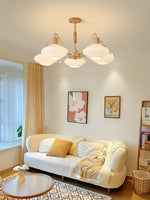 Ribbed Rubberwood Chandelier