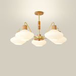 Ribbed Rubberwood Chandelier