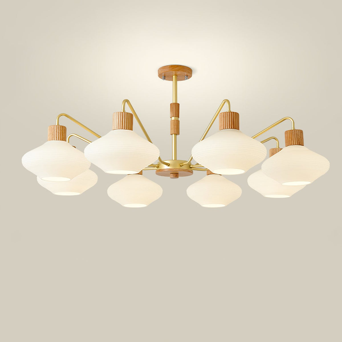 Ribbed Rubberwood Chandelier