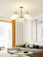 Ribbed Rubberwood Chandelier