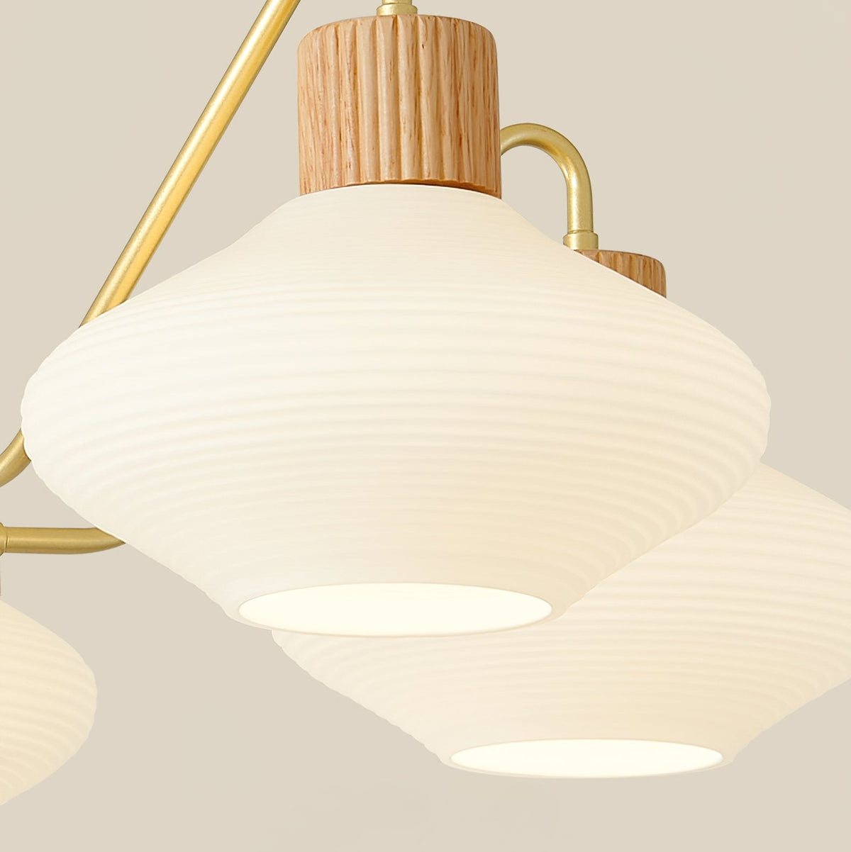 Ribbed Rubberwood Chandelier